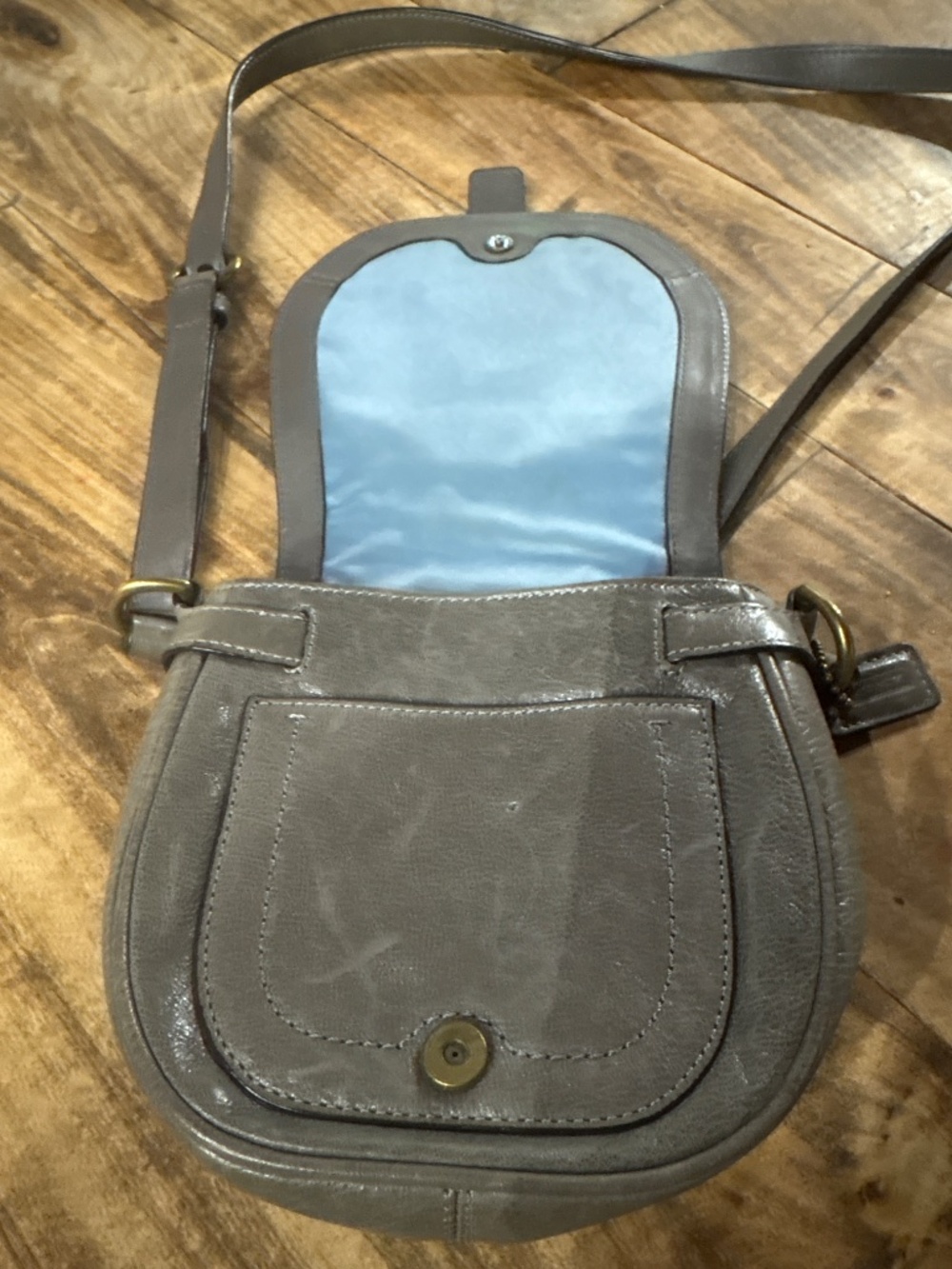 Coach vintage Garcia saddle bag crossbody, gray - Picture 3 of 6